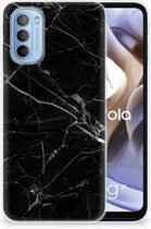 Smartphone hoesje Motorola Moto G31 | G41 Transparant Hoesje Marmer Zwart