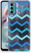 Telefoon Hoesje Motorola Moto G60 Siliconen Back Cover Zigzag Blauw