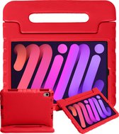 Kinderhoes Geschikt voor iPad Mini 6 Hoes Kinder Hoesje Kids Case Cover Kidsproof - Hoesje Geschikt voor iPad Mini 6 Hoesje Kinder Hoes - Rood