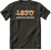 1970 Limited Edition T-Shirt | Goud - Zilver | Grappig Verjaardag en Feest Cadeau Shirt | Dames - Heren - Unisex | Tshirt Kleding Kado | - Donker Grijs - 3XL