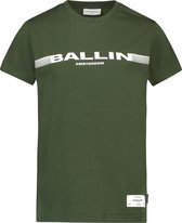 Ballin Amsterdam -  Jongens Slim Fit    T-shirt  - Groen - Maat 164