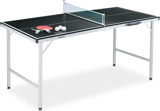 Table de ping-pong Relaxdays pliable - ensemble de ping-pong - table de ping-pong d'intérieur - avec raquettes