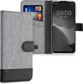 kwmobile telefoonhoesje voor Motorola Moto G31 / Moto G41 - Hoesje met pasjeshouder in grijs / zwart - Case met portemonnee