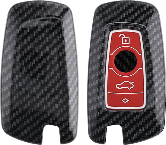 TECART Smart hoes voor autosleutel, geschikt voor LYNK&CO Lynk Co 01 02 03 05 06 09, leren patroon, draagbare beschermhoes, sleutelhoes, accessoires, sleutels A 3 toetsen, zwart-bruin, 3-Taste
