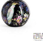 Design Vaas Bolvase - Fidrio HANDPAINTED - glas, mondgeblazen bloemenvaas - diameter 25 cm