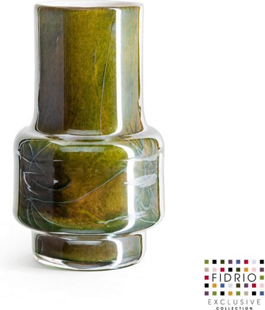 Fidrio Design Vaas Nuovo URBAN GREEN glas mondgeblazen bloemenvaas hoogte 25 cm