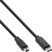Bol.com USB Mini B naar USB-C kabel - USB2.0 - tot 1A / zwart - 5 meter aanbieding