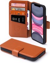 iPhone 11 Hoesje - Luxe MobyDefend Wallet Bookcase - Lichtbruin - GSM Hoesje - Telefoonhoesje Geschikt Voor: Apple iPhone 11