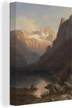 Canvas Schilderij Blick auf den Gosausee - schilderij van Paul Weber - 90x120 cm - Wanddecoratie