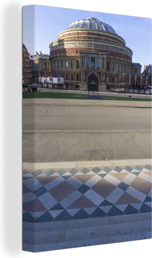 Canvas Schilderij Uitzicht op het concertgebouw in Londen genaamd The Royal Albert Hall - 60x90 cm - Wanddecoratie