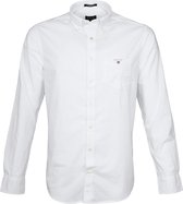 Gant - Casual Overhemd Broadcloth Wit - M - Heren - Regular-fit