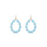 Go Dutch Label Oorhangers statement open kraal Blue E2028-5