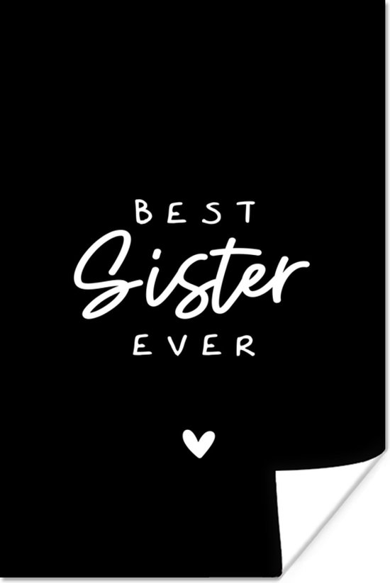 Affiche Soeur - Citations - Soeurs - Cadeau soeur - 60x90 cm