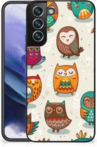 Telefoonhoesje Super als Cadeautjes voor Meisjes Geschikt voor Samsung Galaxy S22 Pro Telefoontas met Zwarte rand Vrolijke Uilen