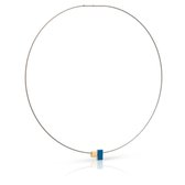Collier van gekleurde rechthoekjes Blauw C235B