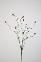 Kunstbloem - Burnet - topkwaliteit decoratie - 2 stuks - zijden bloem - Donkerrood - 86 cm hoog