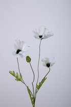 Kunstbloem - Klaproos - topkwaliteit decoratie - 2 stuks - zijden bloem - Wit - 63 cm hoog