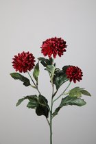 Kunstbloem - Chrysanten - topkwaliteit decoratie - 2 stuks - zijden bloem - donker rood - 56 cm hoog