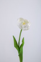 Kunstbloem - Tulp - topkwaliteit decoratie - 2 stuks - zijden bloem - Wit - 41 cm hoog
