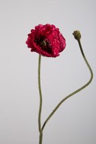 Kunstbloem - Klaproos - topkwaliteit decoratie - 2 stuks - zijden bloem - Fuchsia - Cerise - 60 cm hoog