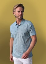 GCM poloshirt 24183 ocean blue print KM - 3XL