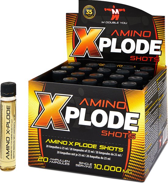M Double You - Amino XPlode (20 x 10.000 mg) - met vitamines B1, B5 en B6 - Aminozuren - Vloeibaar - M Double You