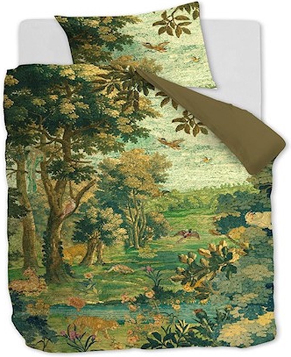 At home with Marieke Dekbedovertrek Idyllic - 140 x 200/220 cm - groen