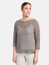 GERRY WEBER Dames Trui met 3/4-mouwen en bicolour look