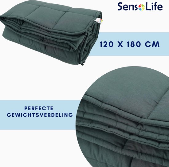 Verzwaringsdeken CLASSIC donkergrijs 120 x 180 cm 6 kg 100