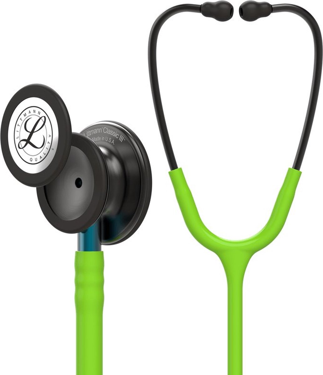 Goedkoopste Littmann Classic III Stethoscoop 5875 Limoengroen Black Edition - Blauw