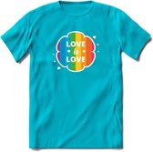 Love Is Love | Pride T-Shirt | Grappig LHBTIQ+ / LGBTQ / Gay / Homo / Lesbi Cadeau Shirt | Dames - Heren - Unisex | Tshirt Kleding Kado | - Blauw - L