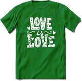 Love Is Love | Pride T-Shirt | Grappig LHBTIQ+ / LGBTQ / Gay / Homo / Lesbi Cadeau Shirt | Dames - Heren - Unisex | Tshirt Kleding Kado | - Donker Groen - M