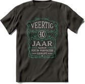 40 Jaar Legendarisch Gerijpt T-Shirt | Aqua - Grijs | Grappig Verjaardag en Feest Cadeau Shirt | Dames - Heren - Unisex | Tshirt Kleding Kado | - Donker Grijs - S