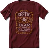 60 Jaar Legendarisch Gerijpt T-Shirt | Geel - Grijs | Grappig Verjaardag en Feest Cadeau Shirt | Dames - Heren - Unisex | Tshirt Kleding Kado | - Burgundy - M
