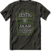 60 Jaar Legendarisch Gerijpt T-Shirt | Groen - Grijs | Grappig Verjaardag en Feest Cadeau Shirt | Dames - Heren - Unisex | Tshirt Kleding Kado | - Donker Grijs - M