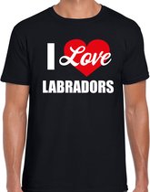 I love Labradors honden t-shirt zwart - heren - Labradors liefhebber cadeau shirt 2XL