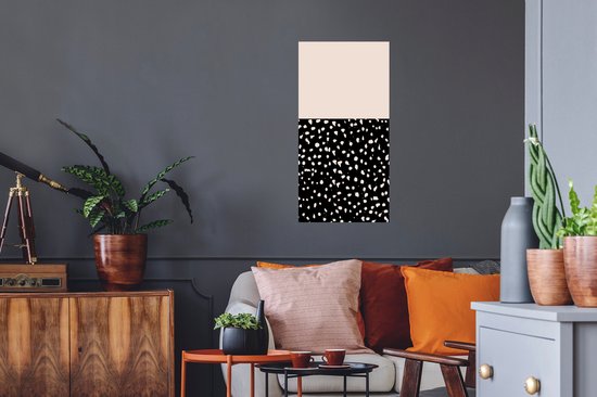 Stickers Stickers muraux - Pois - Beige - Zwart - 40x80 cm - Feuille adhésive