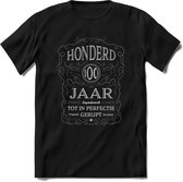 100 Jaar Legendarisch Gerijpt T-Shirt | Donkergrijs - Grijs | Grappig Verjaardag en Feest Cadeau Shirt | Dames - Heren - Unisex | Tshirt Kleding Kado | - Zwart - M