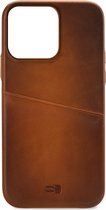 Apple iPhone 13 Pro Hoesje - Senza - Desire Serie - Echt Leer Backcover - Cognac - Hoesje Geschikt Voor Apple iPhone 13 Pro