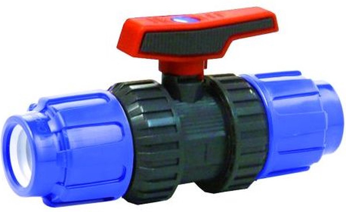 PE kogelkraan Ø63mm PN10 PE-EPDM