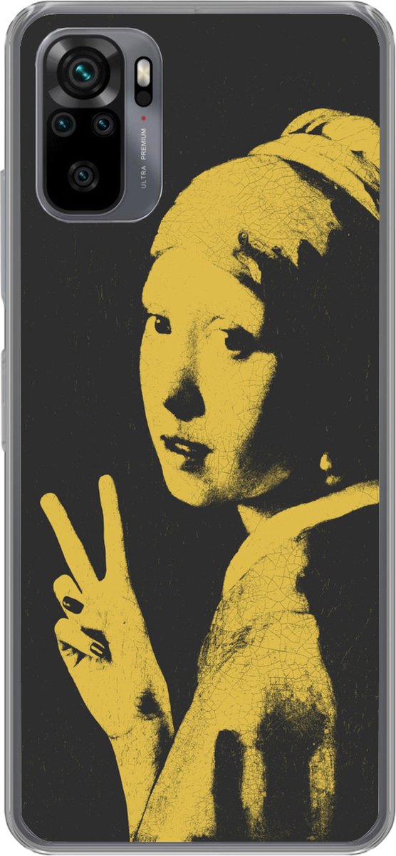 Telefoonhoesje Geschikt voor Xiaomi Geschikt voor Redmi Note 10 hoesje - Vermeer - Kunst - Geel - Siliconen Telefoonhoesje Telefoonhoesje
