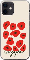 Telefoonhoesje Geschikt voor iPhone 12 hoesje - Bloemen - Klaproos - Patronen - Siliconen Telefoonhoesje