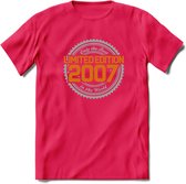2007 Limited Edition Ring T-Shirt | Zilver - Goud | Grappig Verjaardag en Feest Cadeau Shirt | Dames - Heren - Unisex | Tshirt Kleding Kado | - Roze - XXL