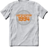 1994 Limited Edition Ring T-Shirt | Zilver - Goud | Grappig Verjaardag en Feest Cadeau Shirt | Dames - Heren - Unisex | Tshirt Kleding Kado | - Licht Grijs - Gemaleerd - XL