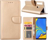 LuxeBass Hoesje geschikt voor Samsung Galaxy A9 (2018) - Bookcase Goud - portemonnee hoesje - telefoonhoes - gsm hoes - telefoonhoesjes
