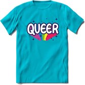 Queer | Pride T-Shirt | Grappig LHBTIQ+ / LGBTQ / Gay / Homo / Lesbi Cadeau Shirt | Dames - Heren - Unisex | Tshirt Kleding Kado | - Blauw - XL