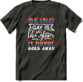 Gay Glitter | Pride T-Shirt | Grappig LHBTIQ+ / LGBTQ / Gay / Homo / Lesbi Cadeau Shirt | Dames - Heren - Unisex | Tshirt Kleding Kado | - Donker Grijs - M