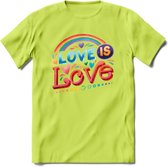 Love Is Love | Pride T-Shirt | Grappig LHBTIQ+ / LGBTQ / Gay / Homo / Lesbi Cadeau Shirt | Dames - Heren - Unisex | Tshirt Kleding Kado | - Groen - XL