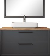 Badplaats Badkamermeubel Set Indiana 90cm - Mat Grijs - Badmeubel met Spiegel