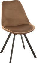 J-Line chaise Helene - métal/textile - marron - 2 pièces